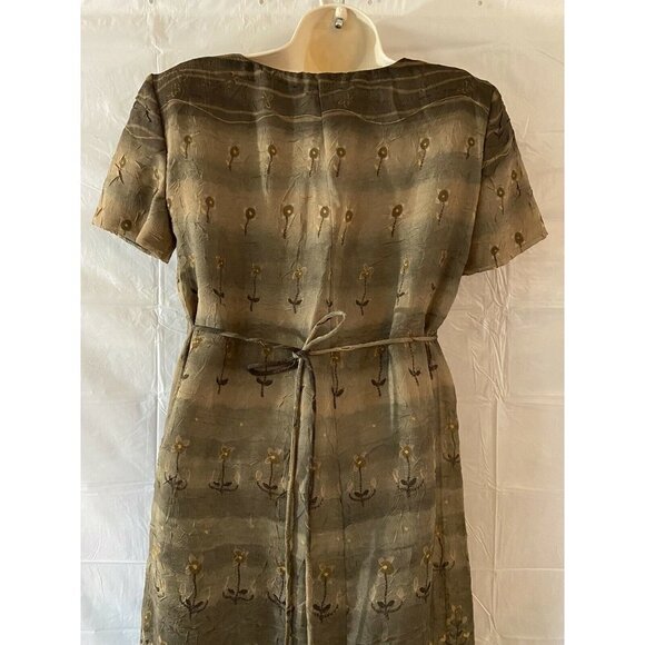 Vintage Y2K S.L. Fashions Dress Women 8 Green Floral Embroidered Maxi Boho Fairy - Picture 9 of 12